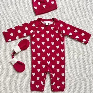 6m Cashmere Burberry Romper Heart Set
